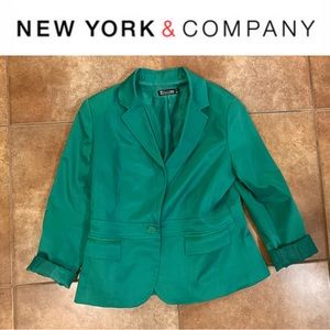 Kelly Green Blazer NY & Company 7th Ave Sz 14